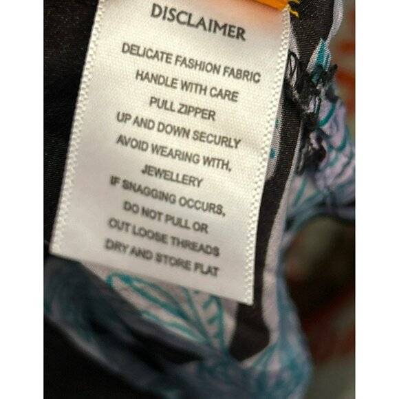 Oliphant Women's Navy Purple Botanical Bohemian Blouse Small Long Sleeve NWT - Picture 6 of 6